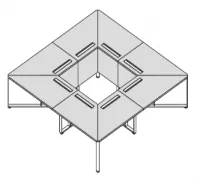 Стол для переговоров на 16 человек квадратный 